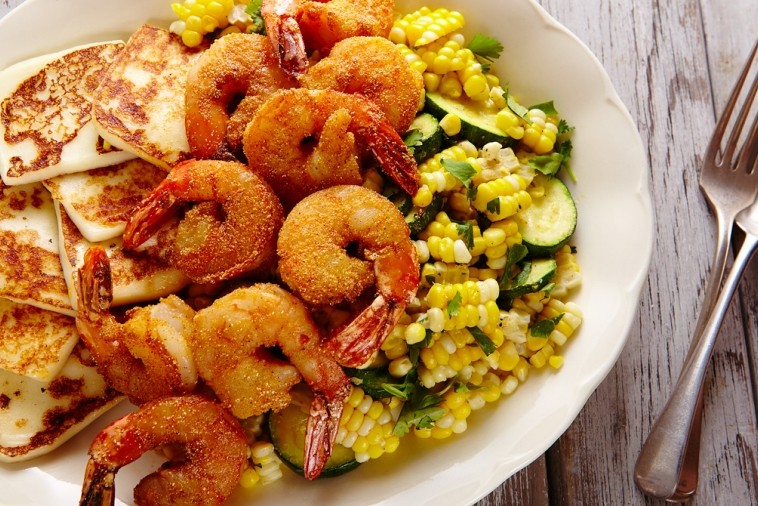 queso fresco shrimp corn