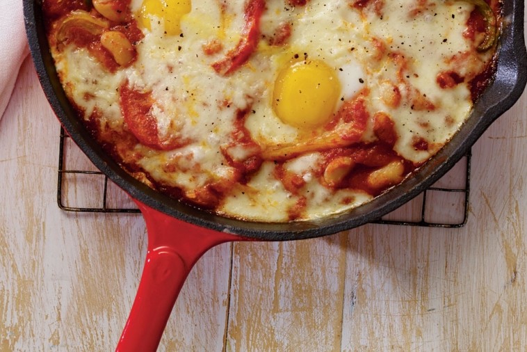 ranchero eggs with brick cheese