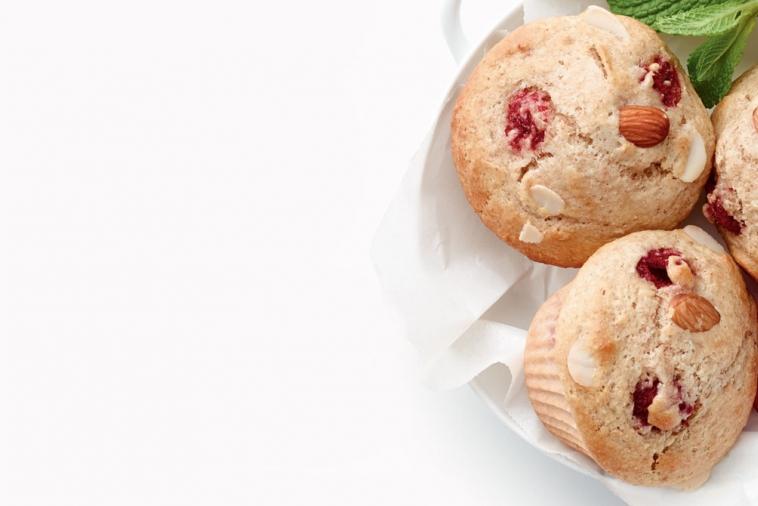 raspberry almond muffins