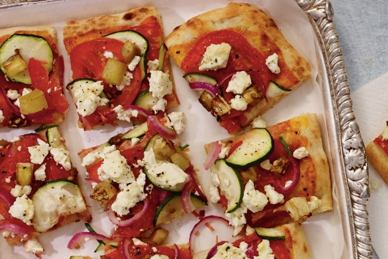 ratatouille and feta pizza ratatouille and feta pizza