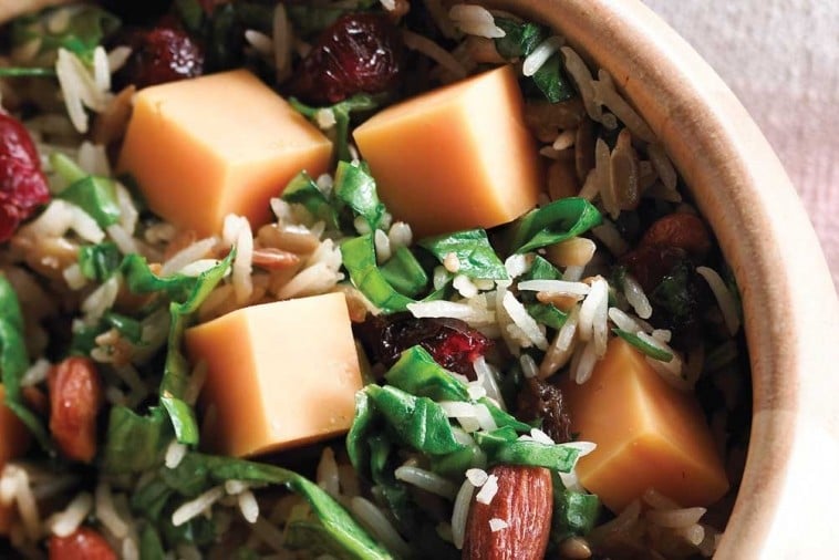 rice salad with spinach and cheddar rice salad with spinach and cheddar