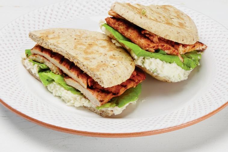 ricotta and grilled tandoori chicken sandwich
