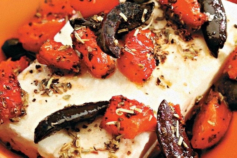 roasted feta and red peppers roasted feta and red peppers