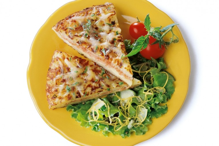 rosti potato cake with ham and canadian swiss cheese rosti potato cake with ham and canadian swiss cheese