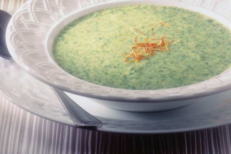 saffron cream of lettuce soup