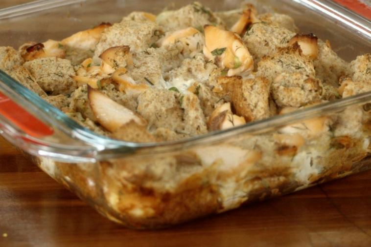salmon strata with dill