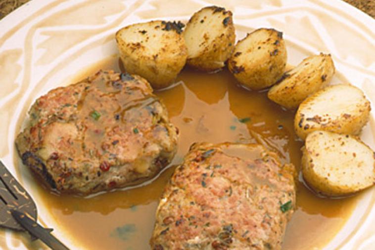 sausage patties with pink pepper