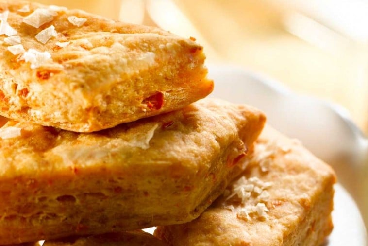 savoury cheddar shortbread diamonds