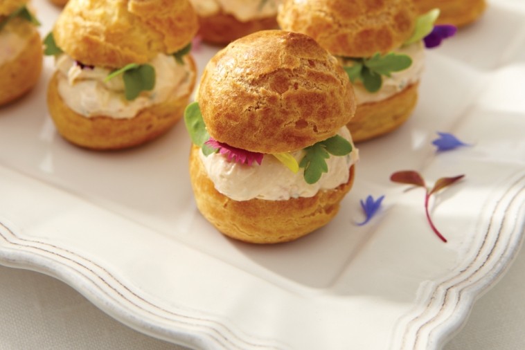 savoury cream cheese profiteroles