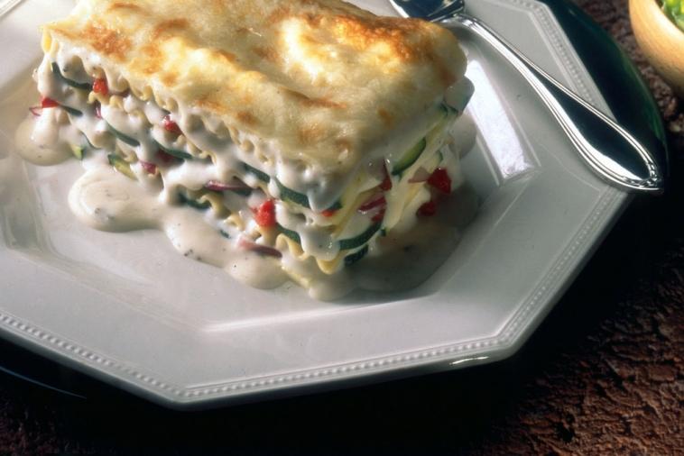 shrimp lasagna with whipped canadian brie and tarragon sauce