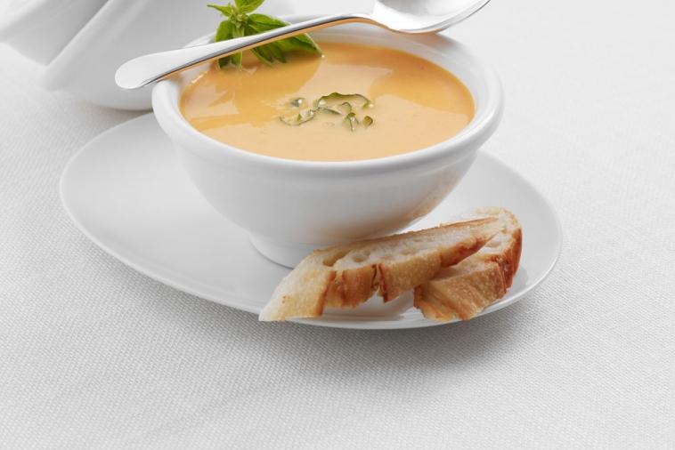 silky smooth red pepper sweet potato soup