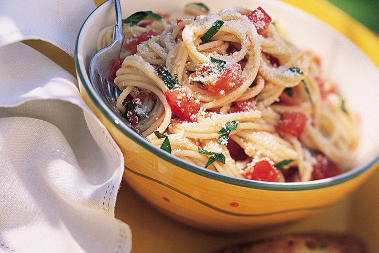 Spaghettini with Fresh Tomato and Basil Sauce