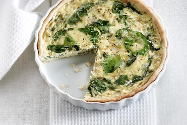 spinach and sweet onion quiche