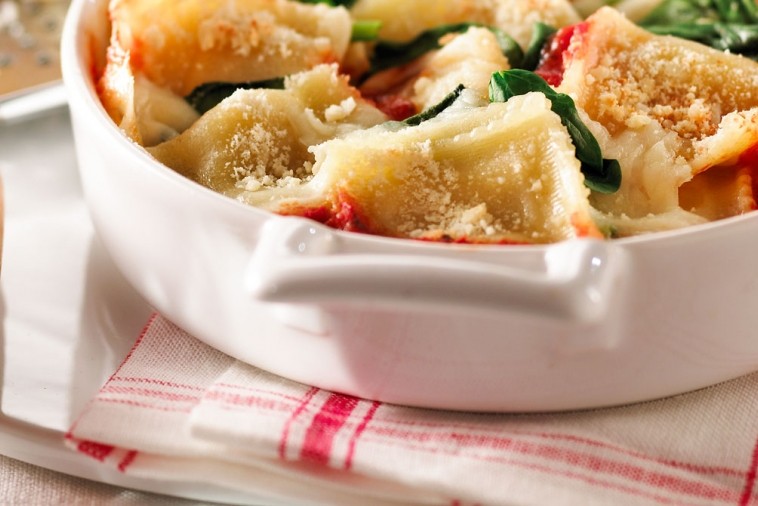 spinach baked cheese ravioli