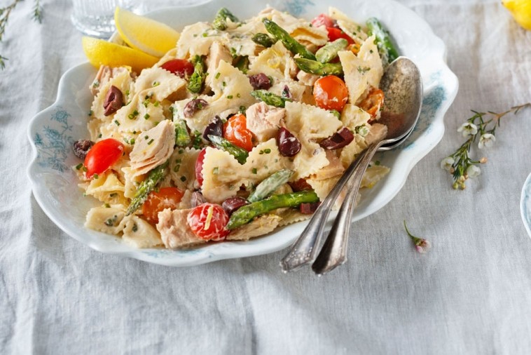 spring farfalle nicoise pasta