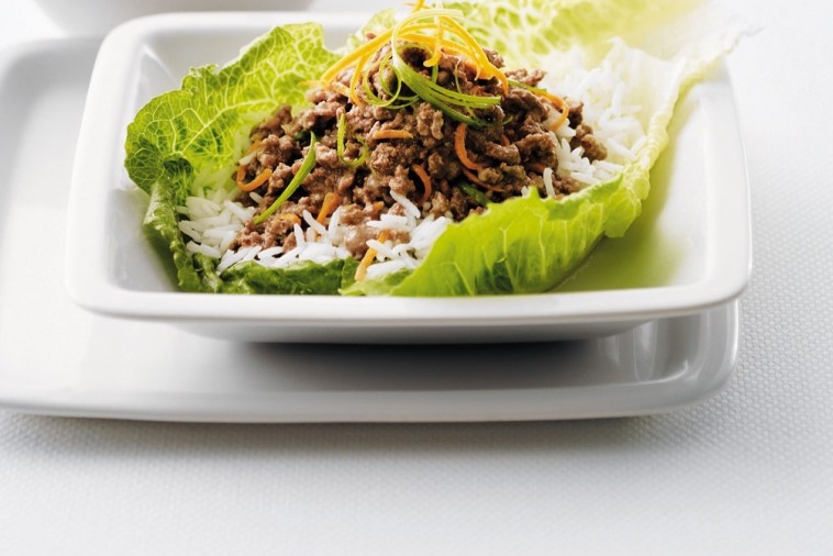 teriyaki beef on lettuce and rice teriyaki beef on lettuce and rice