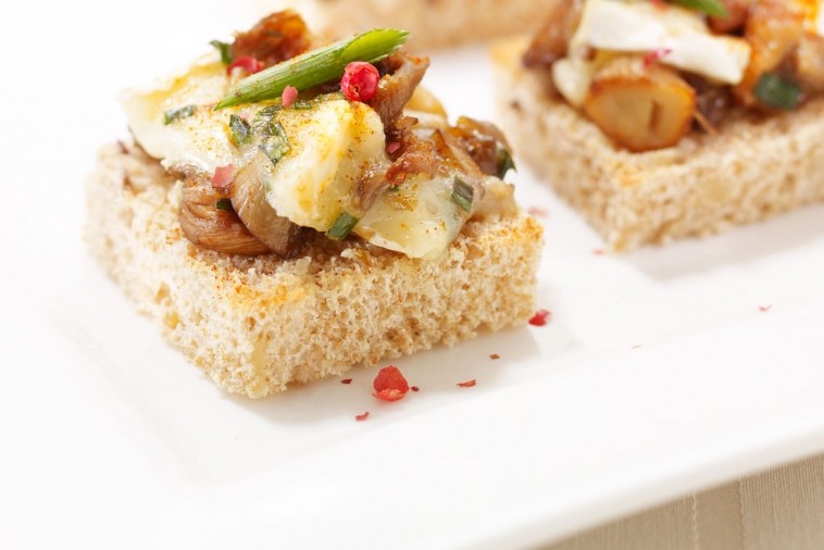 toasty tapenade with brie and oyster mushrooms toasty tapenade with brie and oyster mushrooms