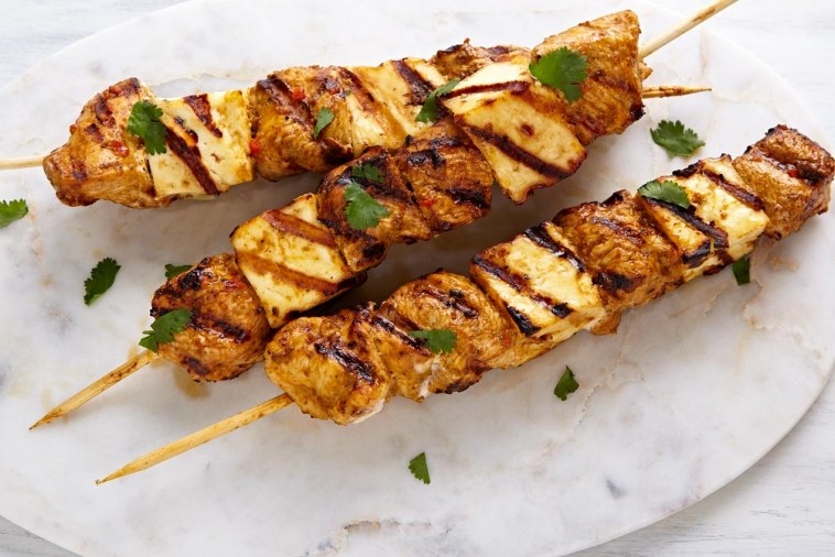turkey and paneer brochettes turkey and paneer brochettes