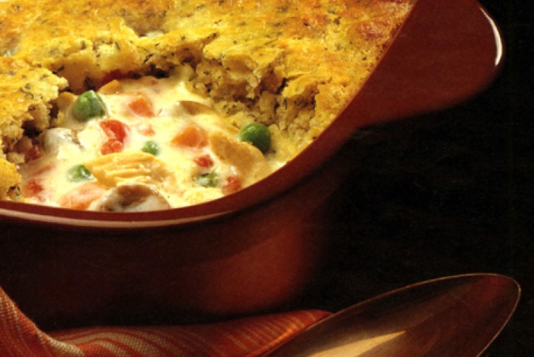 turkey pot pie with herbed dumpling crust