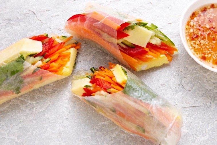 veggie cheddar spring rolls