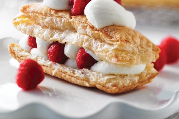 white chocolate cream filled pastries