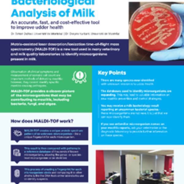 MALDI-TOF: A New Tool for Bacteriological Analysis of Milk