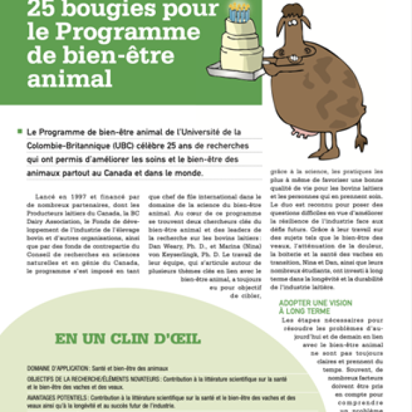 25 bougies pour le Programme de bien-être animal 